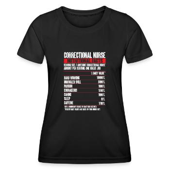 Krankenschwester Strafvollzug Gefängnis - Frauen Funktions-T-Shirt - Schwarz - Vorne - AI Model Female 172 light (172cm)