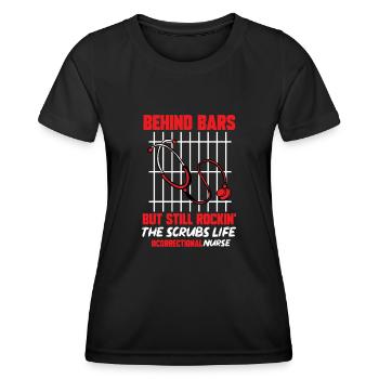 Krankenschwester Strafvollzug Gefängnis - Frauen Funktions-T-Shirt - Schwarz - Vorne - AI Model Female 172 light (172cm)