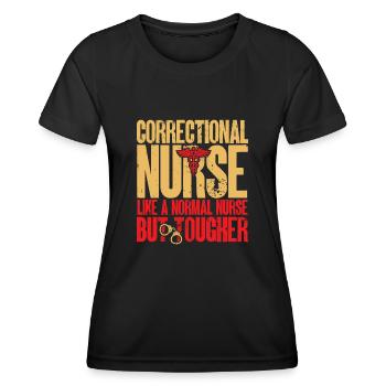 Krankenschwester Strafvollzug Gefängnis - Frauen Funktions-T-Shirt - Schwarz - Vorne - AI Model Female 172 light (172cm)