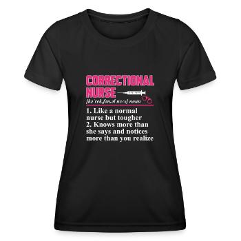 Krankenschwester Strafvollzug Gefängnis - Frauen Funktions-T-Shirt - Schwarz - Vorne - AI Model Female 172 light (172cm)