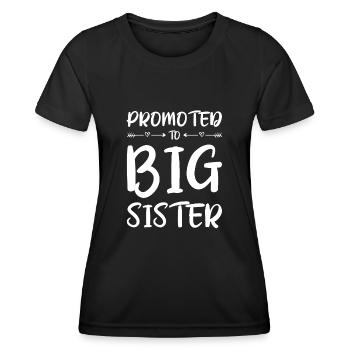 Befördert zu Big Sister Kids Big Sister - Frauen Funktions-T-Shirt - Schwarz - Vorne - AI Model Female 172 light (172cm)