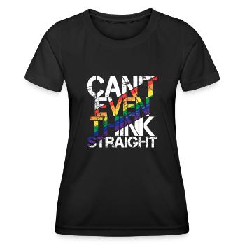 Je ne peux même pas penser hétéro drôle LGBTQ lesbienne gay - T-shirt sport Femme - noir - Devant - AI Model Female 172 light (172cm)