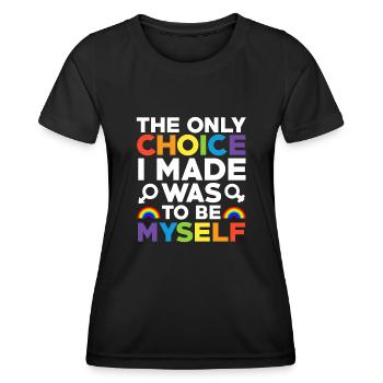 Le seul choix que j’ai fait : le drapeau arc-en-ciel LGBT de la Gay Pride - T-shirt sport Femme - noir - Devant - AI Model Female 172 light (172cm)