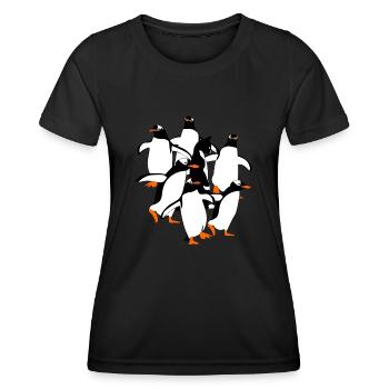 Penguin Penguins - Frauen Funktions-T-Shirt - Schwarz - Vorne - AI Model Female 172 light (172cm)