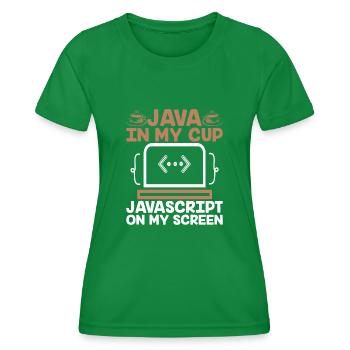 Coffee Coding Programmer Coder Developer Nerd Coff - Women's Functional T-Shirt - kelly green - Front - AI Model Female 172 dark (172cm)