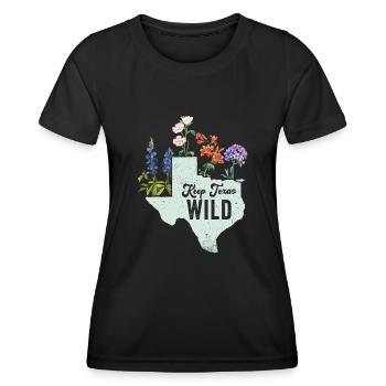Wildflower Fields Wildflowers Bluebonnet - Women's Functional T-Shirt - black - Front - AI Model Female 172 light (172cm)