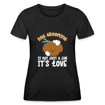 Salon de coiffure pour chiens - T-shirt sport Femme - noir - Devant - AI Model Female 172 light (172cm)