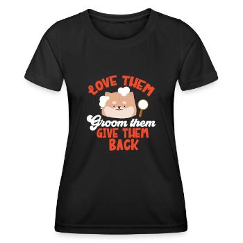 Salon de coiffure pour chiens - T-shirt sport Femme - noir - Devant - AI Model Female 172 light (172cm)