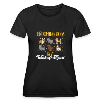Salon de coiffure pour chiens - T-shirt sport Femme - noir - Devant - AI Model Female 172 light (172cm)