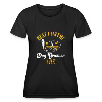 Salon de coiffure pour chiens - T-shirt sport Femme - noir - Devant - AI Model Female 172 light (172cm)