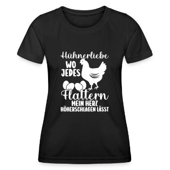 Huhn Bauer Bauernhof Küken Landwirt Hühner - Frauen Funktions-T-Shirt - Schwarz - Vorne - AI Model Female 172 light (172cm)