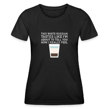 Ce cocktail d’alcool blanc au goût frais de la Russie - T-shirt sport Femme - noir - Devant - AI Model Female 172 light (172cm)
