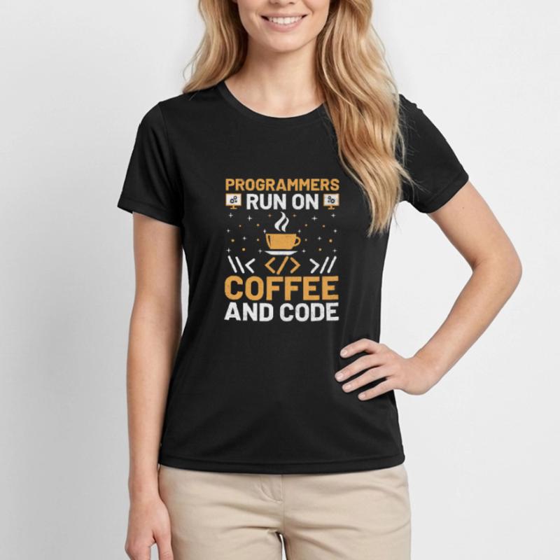 Kaffee-Codierung Programmierer Programmierer Entwickler Nerd Coff Frauen Funktions-T-Shirt