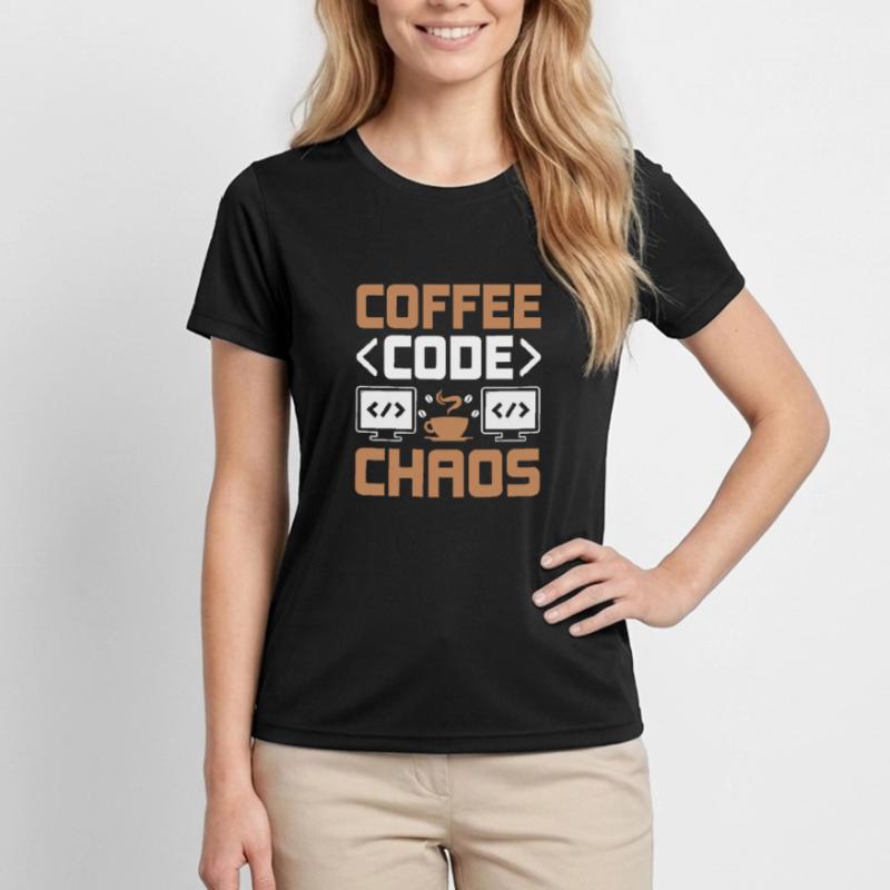 Coffee Coding Programmer Coder Developer Nerd Coff Women's Functional T-Shirt