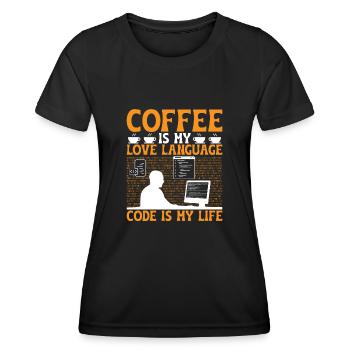 Kaffee-Codierung Programmierer Programmierer Entwickler Nerd Coff - Frauen Funktions-T-Shirt - Schwarz - Vorne - AI Model Female 172 light (172cm)
