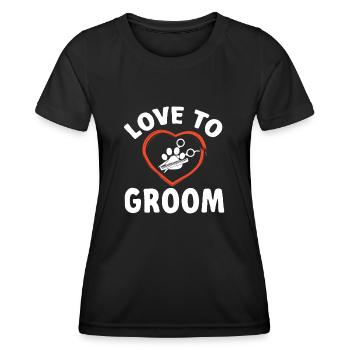 Salon de coiffure pour chiens - T-shirt sport Femme - noir - Devant - AI Model Female 172 light (172cm)