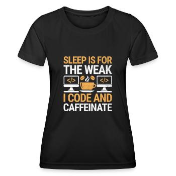 Café Codage Programmeur Codeur Développeur Nerd Coff - T-shirt sport Femme - noir - Devant - AI Model Female 172 light (172cm)