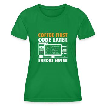 Café Codage Programmeur Codeur Développeur Nerd Coff - T-shirt sport Femme - vert - Devant - AI Model Female 172 dark (172cm)