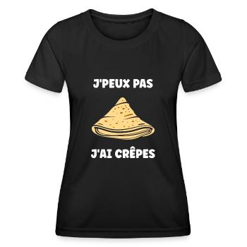 Crêpes Bretagne humour crêpe - T-shirt sport Femme - noir - Devant - AI Model Female 172 light (172cm)
