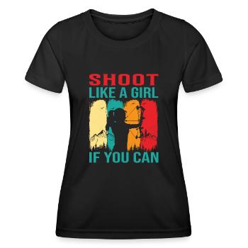 Femme de tir à l’arc - Archer Dicton - T-shirt sport Femme - noir - Devant - AI Model Female 172 light (172cm)