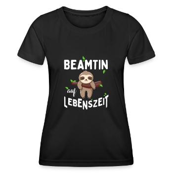 Fonctionnaire à vie - T-shirt sport Femme - noir - Devant - AI Model Female 172 light (172cm)