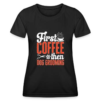 Salon de coiffure pour chiens - T-shirt sport Femme - noir - Devant - AI Model Female 172 light (172cm)