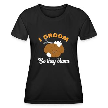 Salon de coiffure pour chiens - T-shirt sport Femme - noir - Devant - AI Model Female 172 light (172cm)