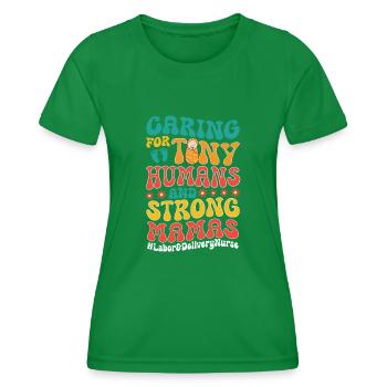Nurse Baby Maternity Nurse - Women's Functional T-Shirt - kelly green - Front - AI Model Female 172 dark (172cm)