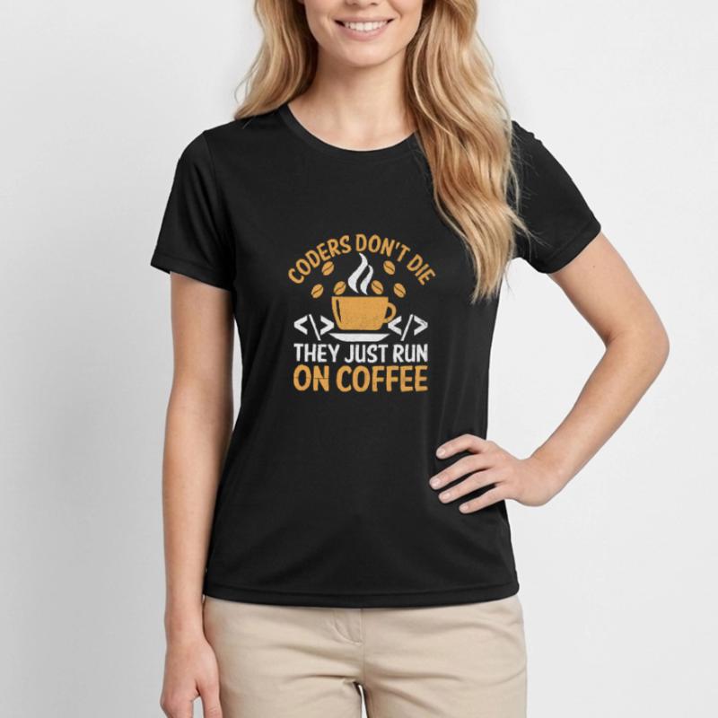 Coffee Coding Programmer Coder Developer Nerd Coff Women's Functional T-Shirt