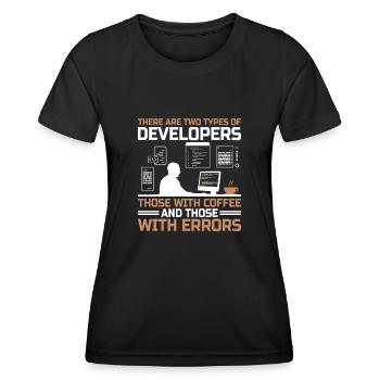 Café Codage Programmeur Codeur Développeur Nerd Coff - T-shirt sport Femme - noir - Devant - AI Model Female 172 light (172cm)