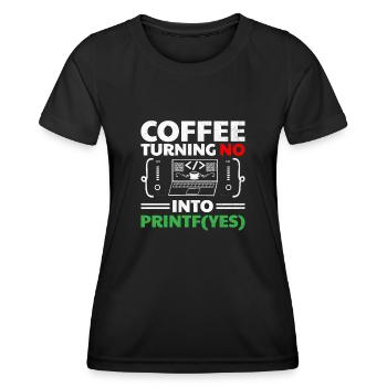 Kaffee-Codierung Programmierer Programmierer Entwickler Nerd Coff - Frauen Funktions-T-Shirt - Schwarz - Vorne - AI Model Female 172 light (172cm)