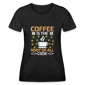 Coffee Coding Programmer Coder Developer Nerd Coff - Women's Functional T-Shirt - black - Front - AI Model Female 172 light (172cm)