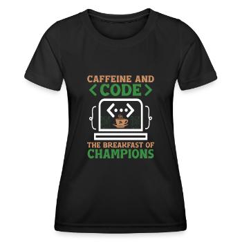 Café Codage Programmeur Codeur Développeur Nerd Coff - T-shirt sport Femme - noir - Devant - AI Model Female 172 light (172cm)
