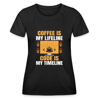 Café Codage Programmeur Codeur Développeur Nerd Coff - T-shirt sport Femme - noir - Devant - AI Model Female 172 light (172cm)