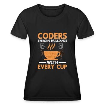 Café Codage Programmeur Codeur Développeur Nerd Coff - T-shirt sport Femme - noir - Devant - AI Model Female 172 light (172cm)