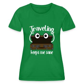 Suitcase Luggage Suitcases Tavelling - Women's Functional T-Shirt - kelly green - Front - AI Model Female 172 dark (172cm)