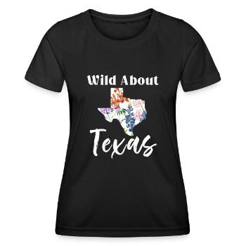 Wildflower Fields Wildflowers Bluebonnet - Women's Functional T-Shirt - black - Front - AI Model Female 172 light (172cm)