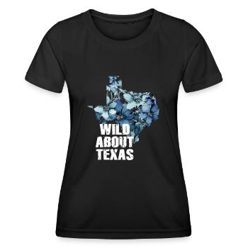 Wildflower Fields Wildflowers Bluebonnet - Women's Functional T-Shirt - black - Front - AI Model Female 172 light (172cm)