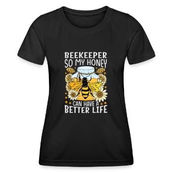 Juste du miel dans mon - Amoureux des abeilles - T-shirt sport Femme - noir - Devant - AI Model Female 172 light (172cm)