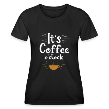 C’est du café ou de l’horloge Funny Coffee - T-shirt sport Femme - noir - Devant - AI Model Female 172 light (172cm)