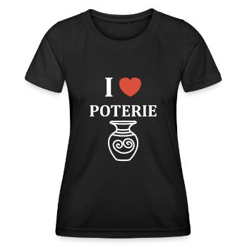 Humour pots de Poterie - T-shirt sport Femme - noir - Devant - AI Model Female 172 light (172cm)