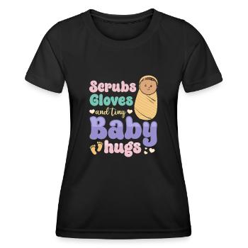 Nurse Baby Maternity Nurse - Women's Functional T-Shirt - black - Front - AI Model Female 172 light (172cm)