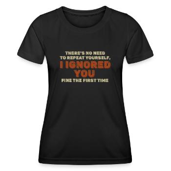 Il n’est pas nécessaire de vous répéter - T-shirt sport Femme - noir - Devant - AI Model Female 172 light (172cm)