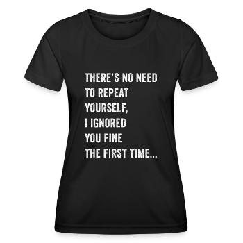 Il n’est pas nécessaire de vous répéter - T-shirt sport Femme - noir - Devant - AI Model Female 172 light (172cm)