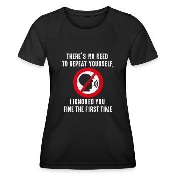 Il n’est pas nécessaire de vous répéter - T-shirt sport Femme - noir - Devant - AI Model Female 172 light (172cm)