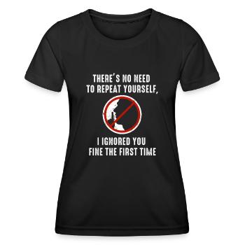 Il n’est pas nécessaire de vous répéter - T-shirt sport Femme - noir - Devant - AI Model Female 172 light (172cm)