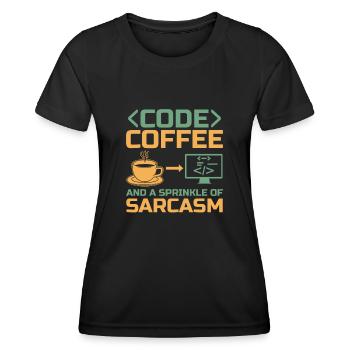 Kaffee-Codierung Programmierer Programmierer Entwickler Nerd Coff - Frauen Funktions-T-Shirt - Schwarz - Vorne - AI Model Female 172 light (172cm)