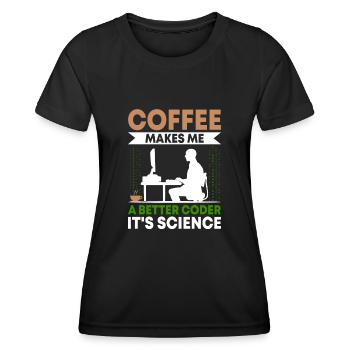 Café Codage Programmeur Codeur Développeur Nerd Coff - T-shirt sport Femme - noir - Devant - AI Model Female 172 light (172cm)