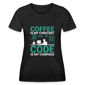 Coffee Coding Programmer Coder Developer Nerd Coff - Women's Functional T-Shirt - black - Front - AI Model Female 172 light (172cm)