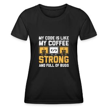 Café Codage Programmeur Codeur Développeur Nerd Coff - T-shirt sport Femme - noir - Devant - AI Model Female 172 light (172cm)